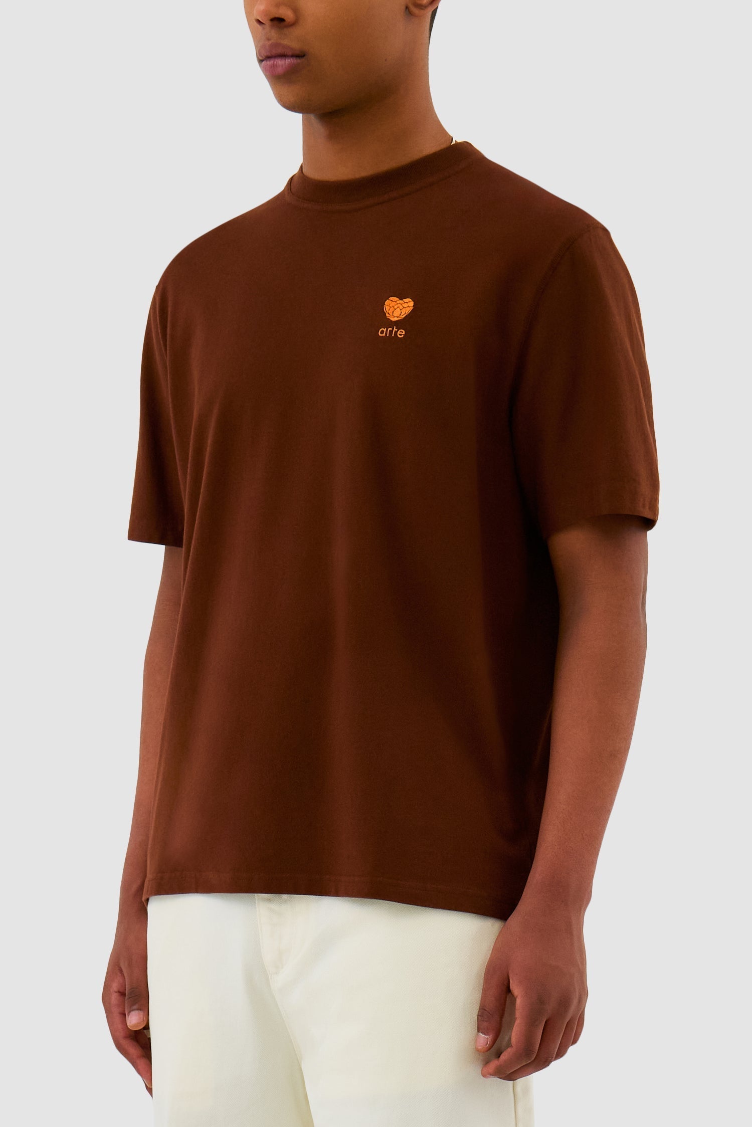 T-shirt avec logo en forme de cœur - Marron
