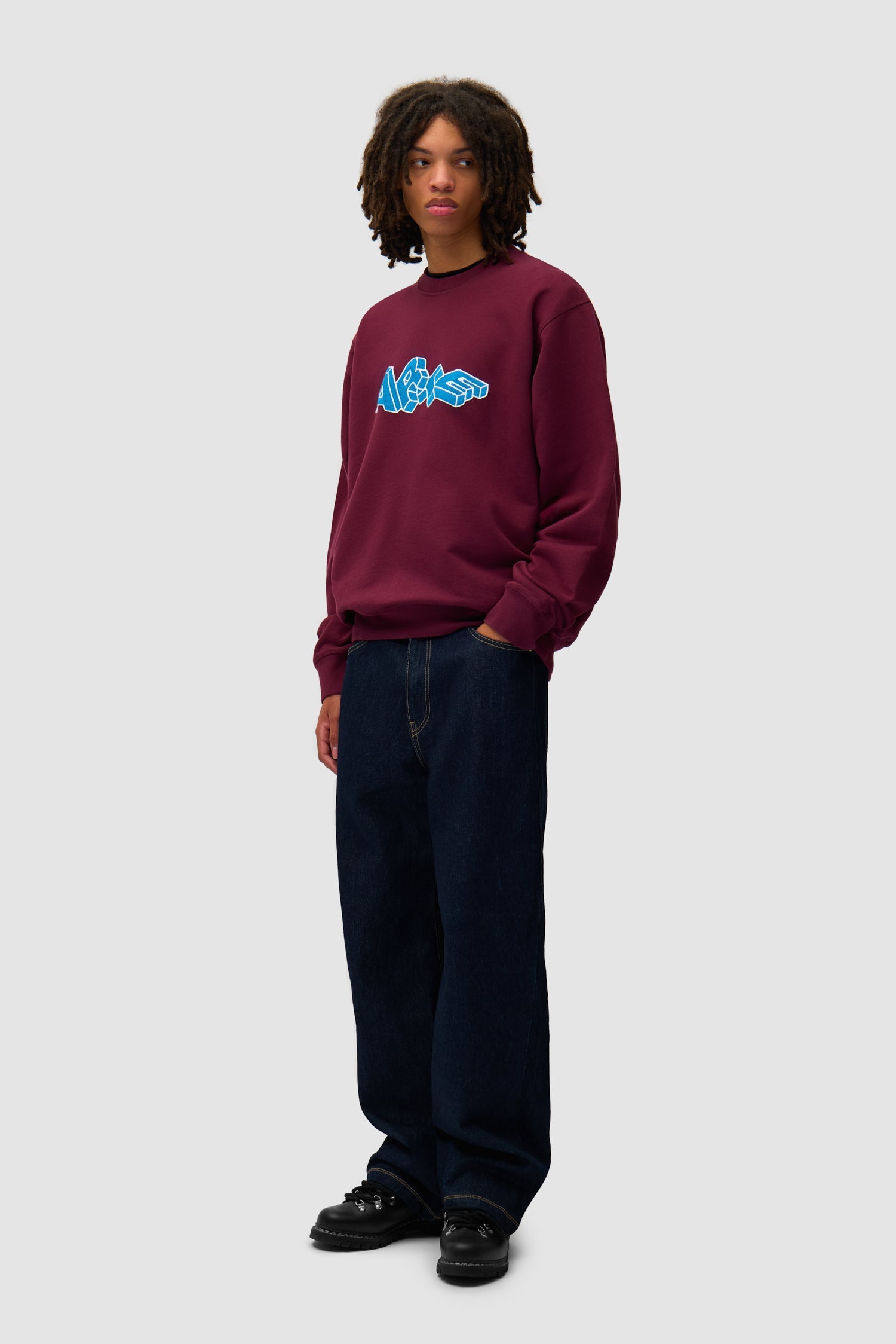 Arte Blocks Crewneck - Bordeaux