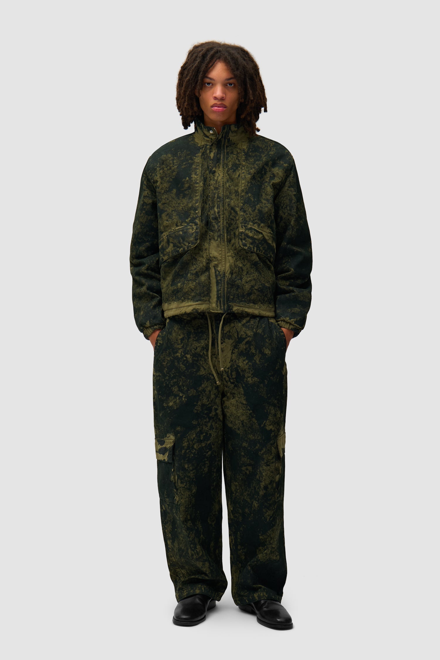Blouson peinture à l'ancienne - Vert