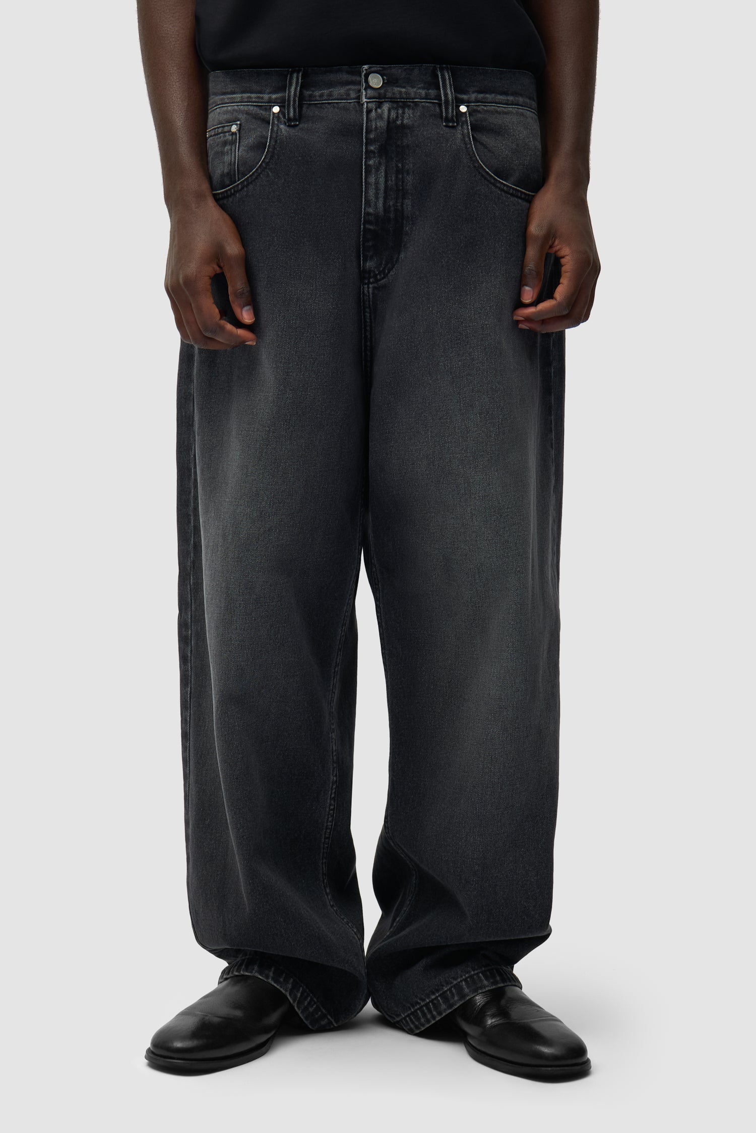 Pantalon baggy délavé - Noir