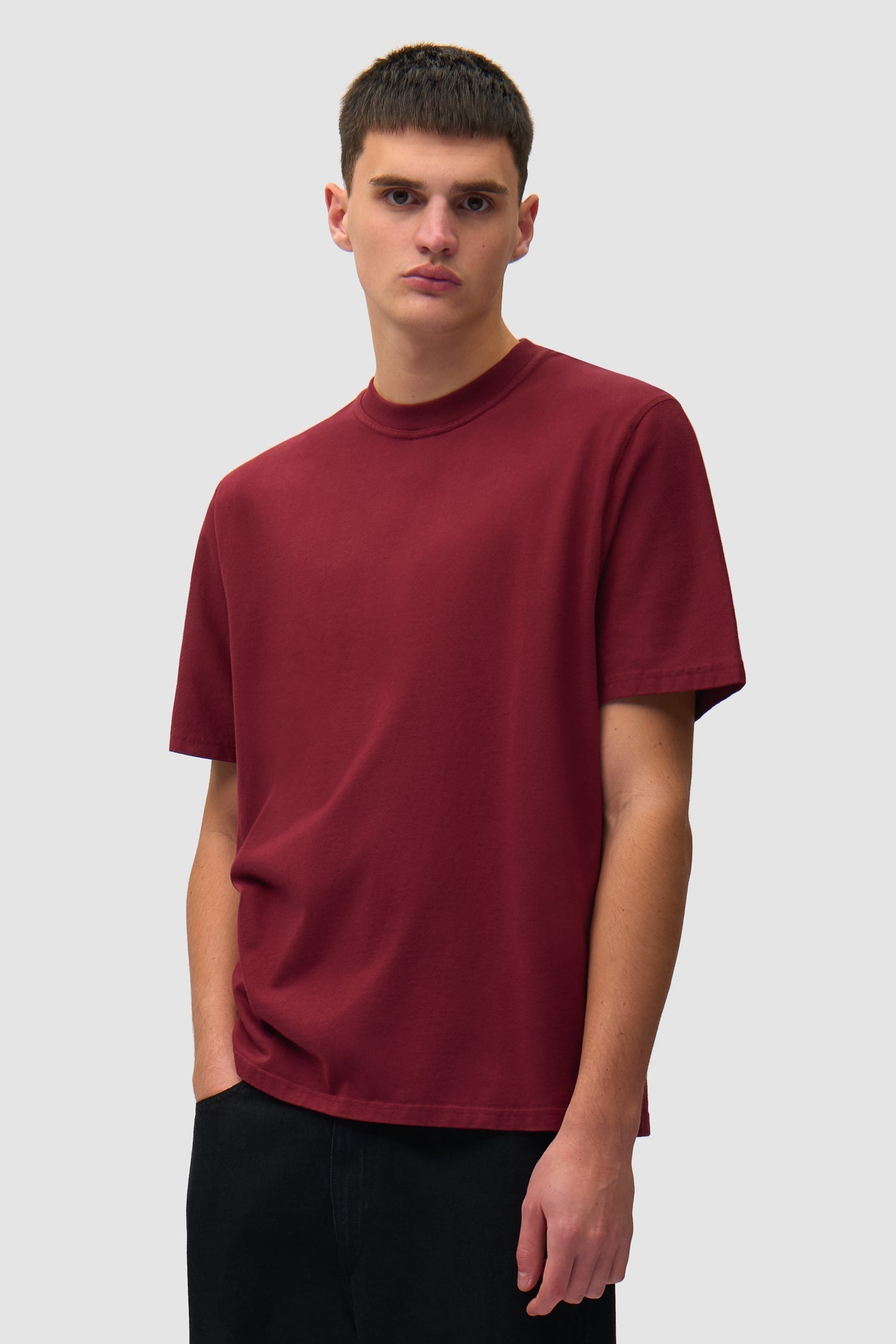 T-shirt imprimé dos délavé - Bordeaux