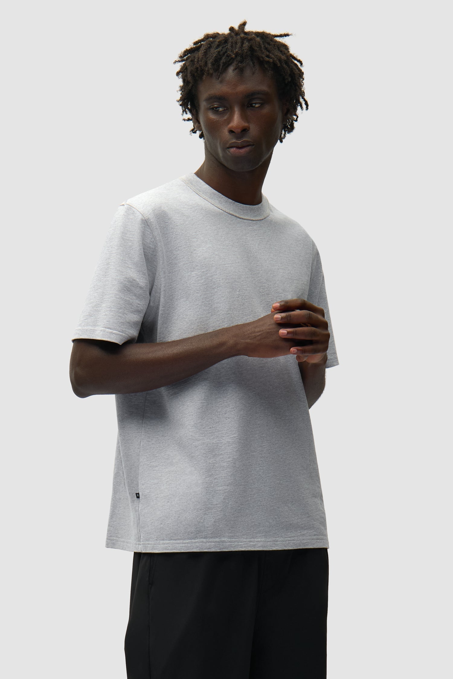 T-shirt à étiquette réversible - Gris