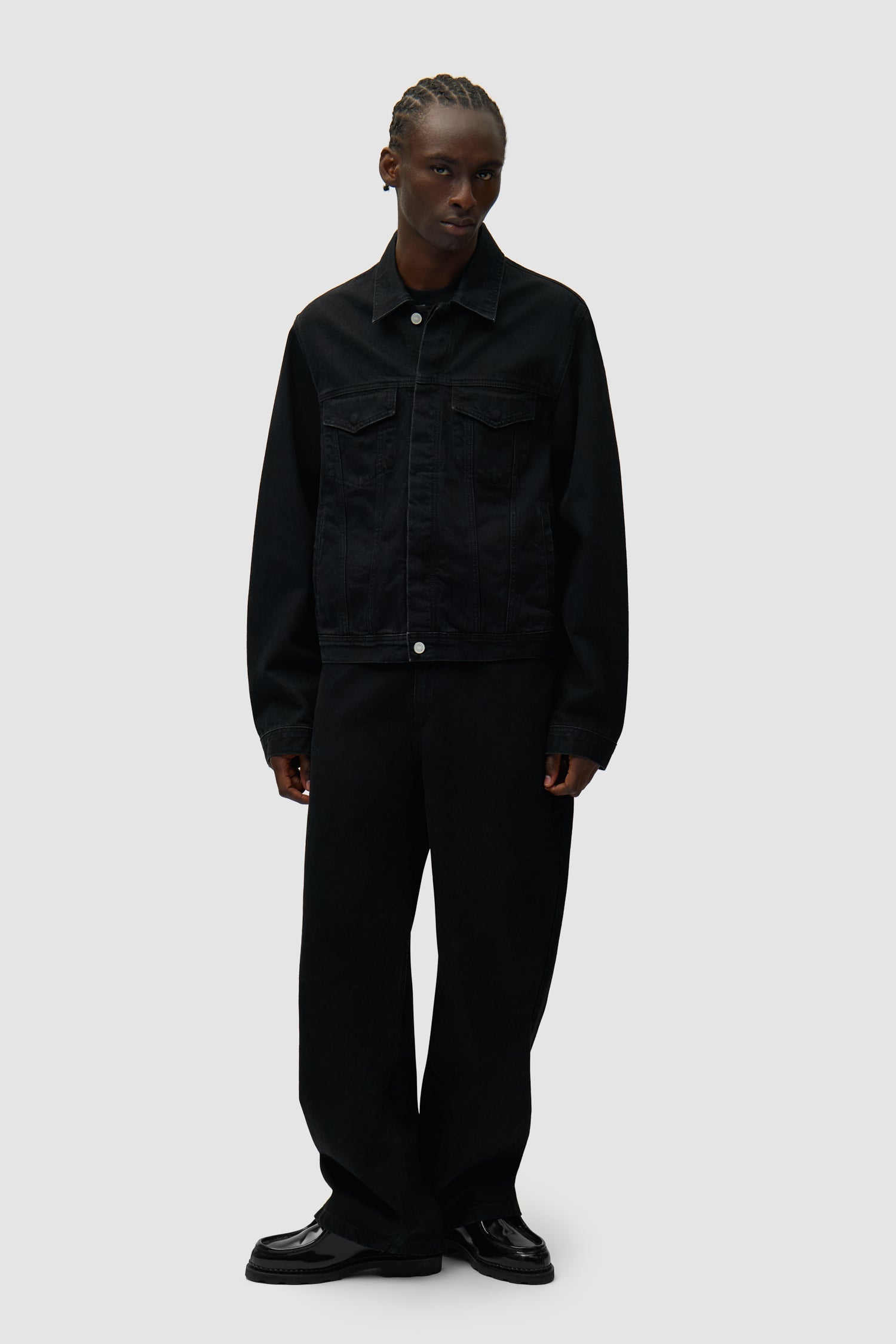 Veste en jean avec logo cercle - Noir