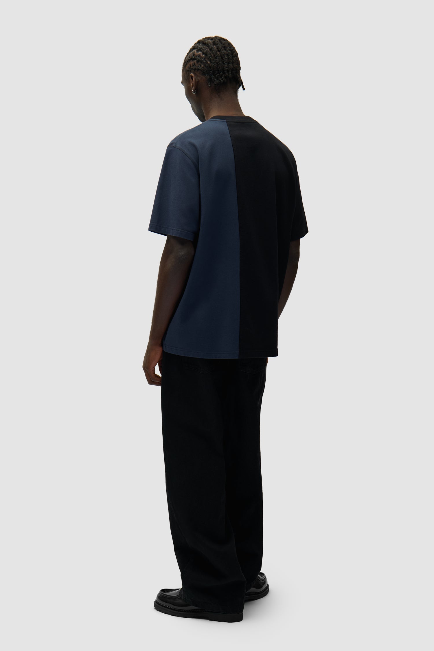 T-shirt bicolore - Bleu marine/Noir