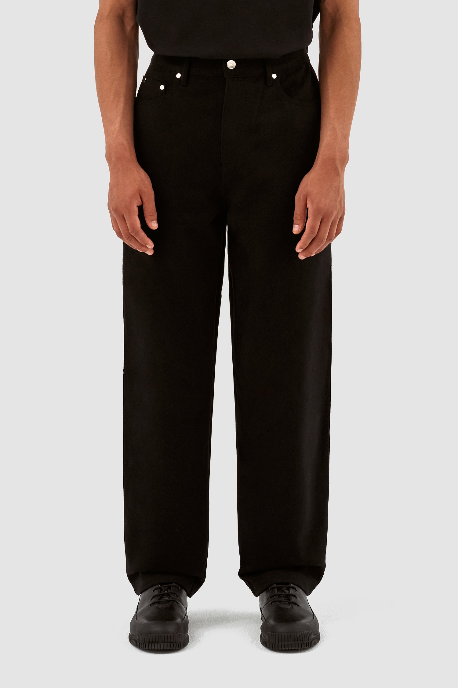 Pantalon en laine et coton Porter - Noir