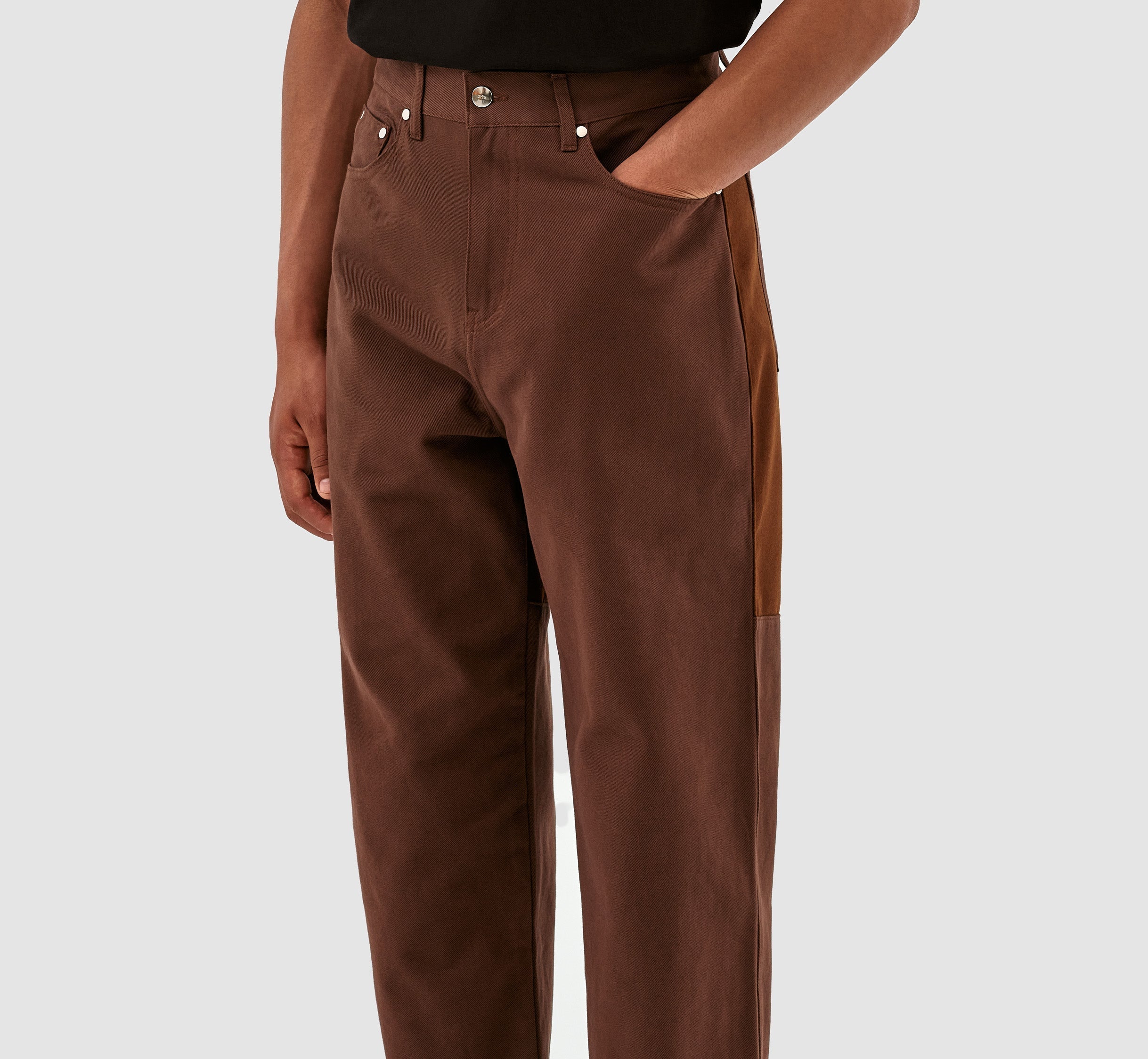 Pantalon en laine et coton Porter - Marron