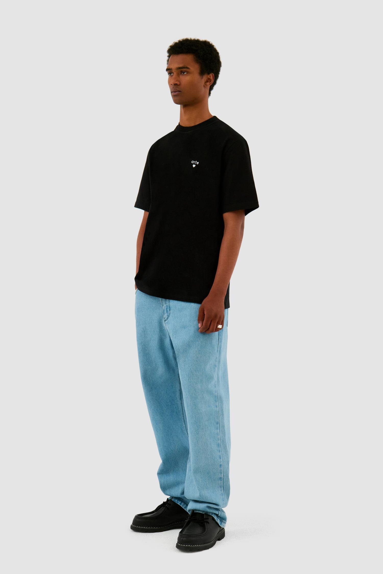 T-shirt avec logo en forme de cœur - Noir