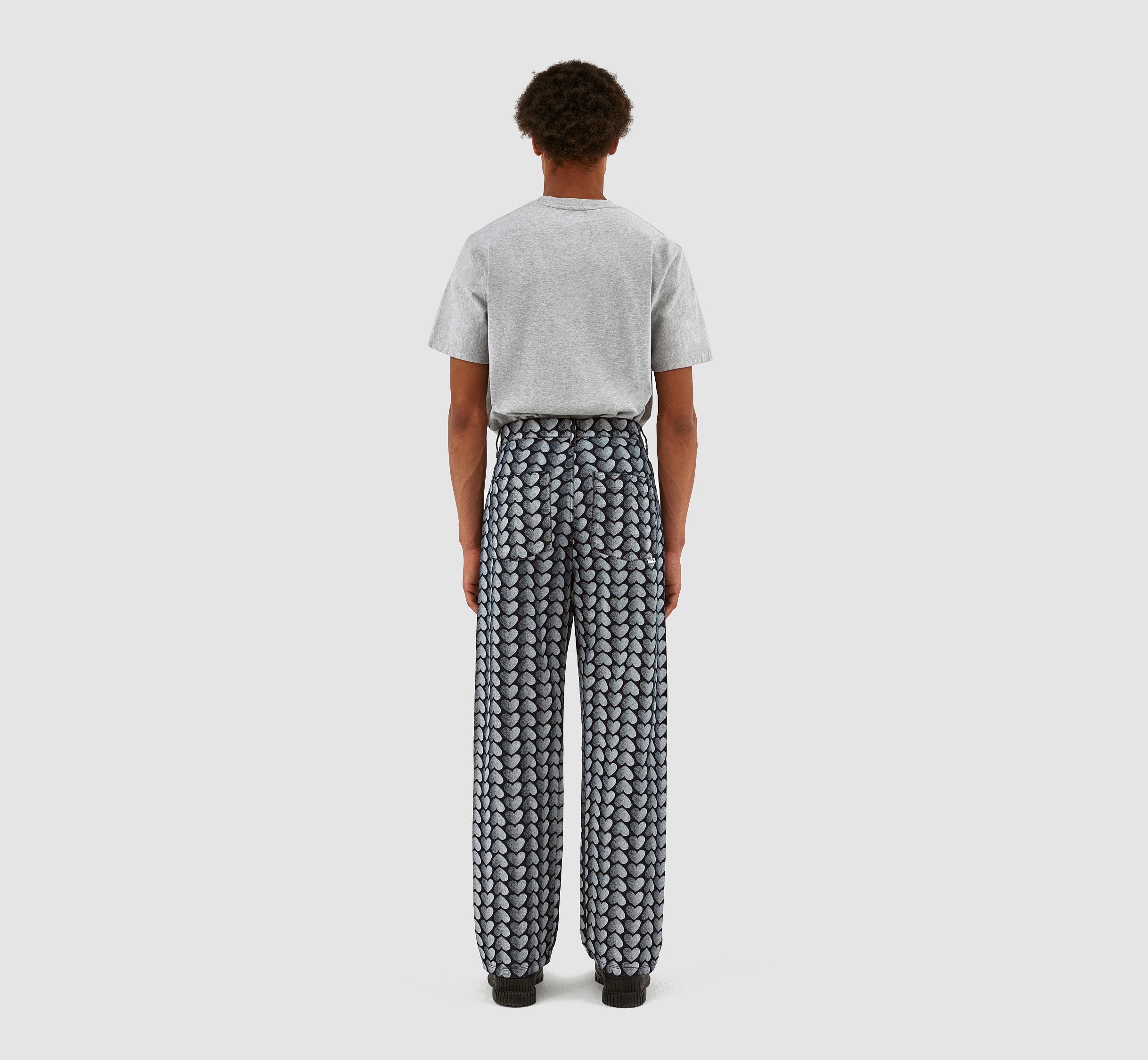 Pantalon Jean Allover Heart - Denim délavé