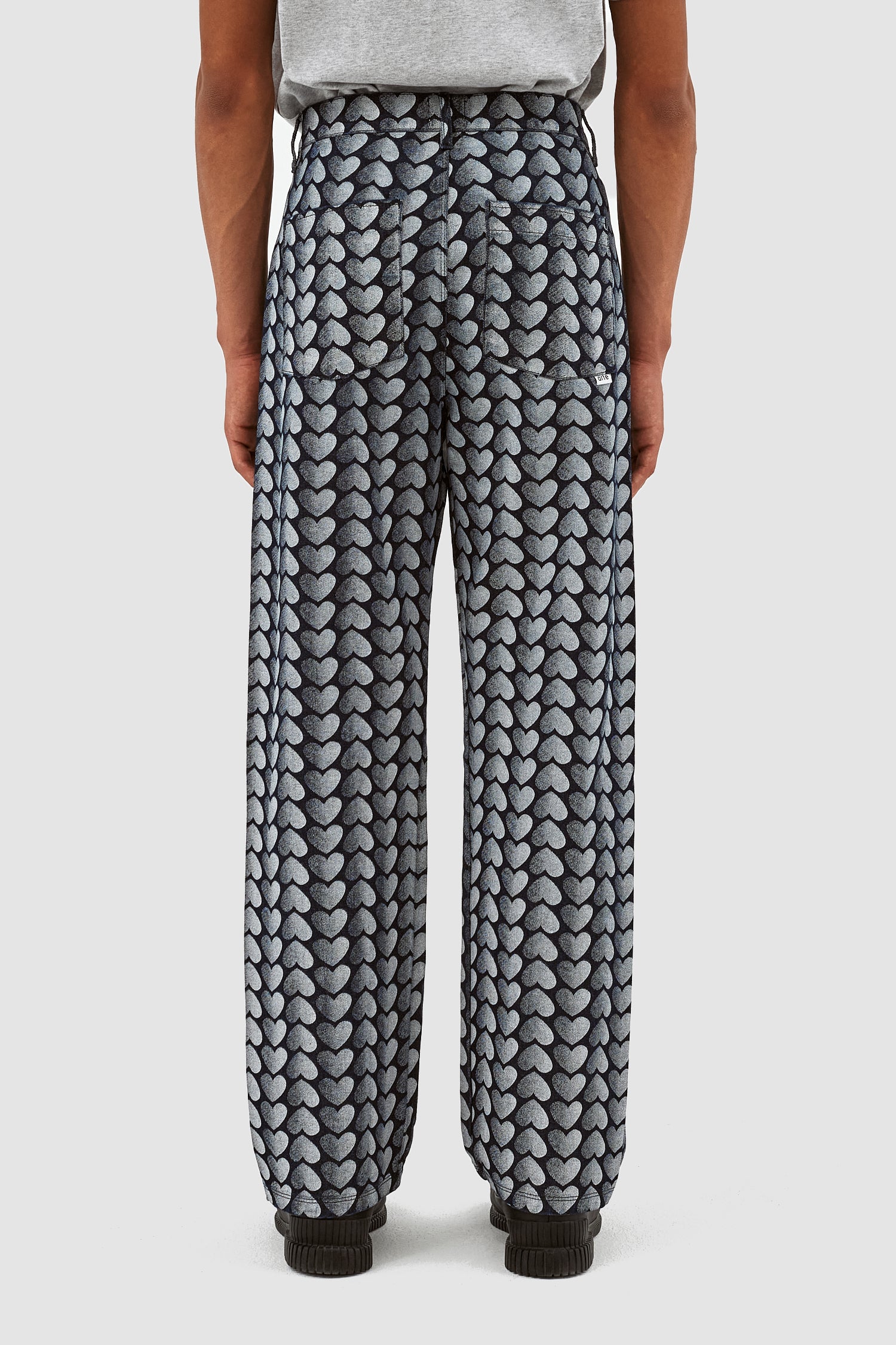 Pantalon Jean Allover Heart - Denim délavé