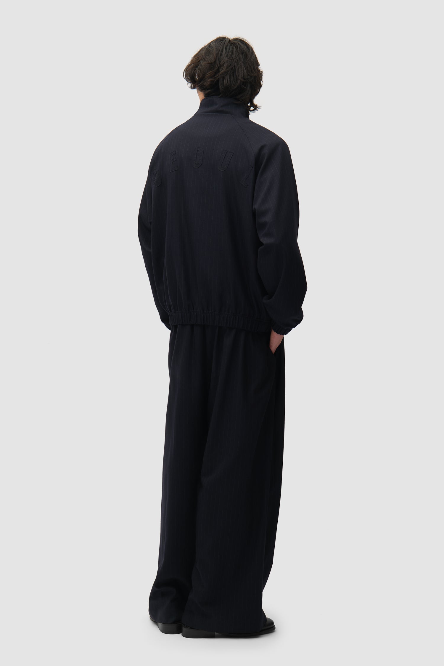 Veste de survêtement à fines rayures - Noir