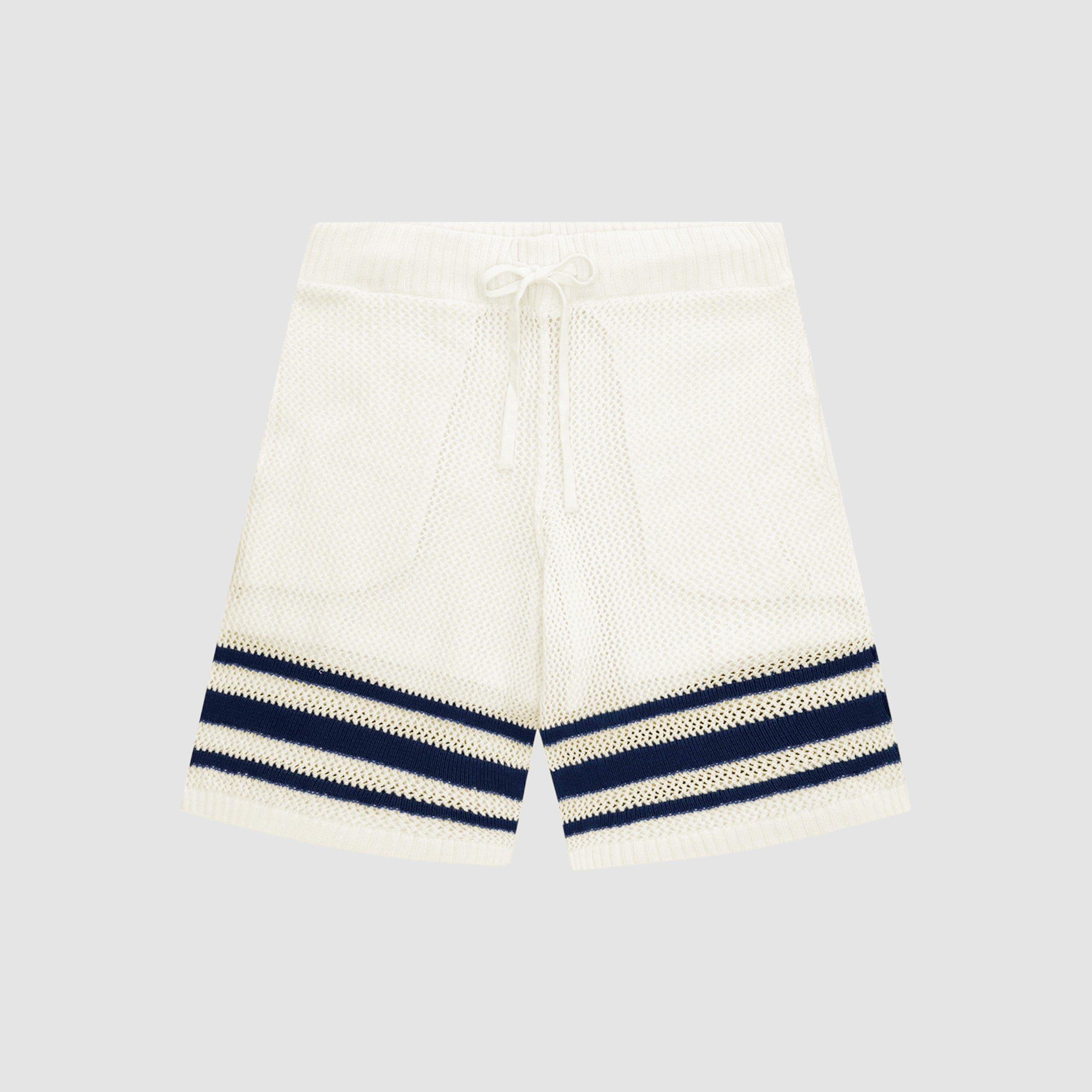 Short à rayures en tricot Shane - Blanc