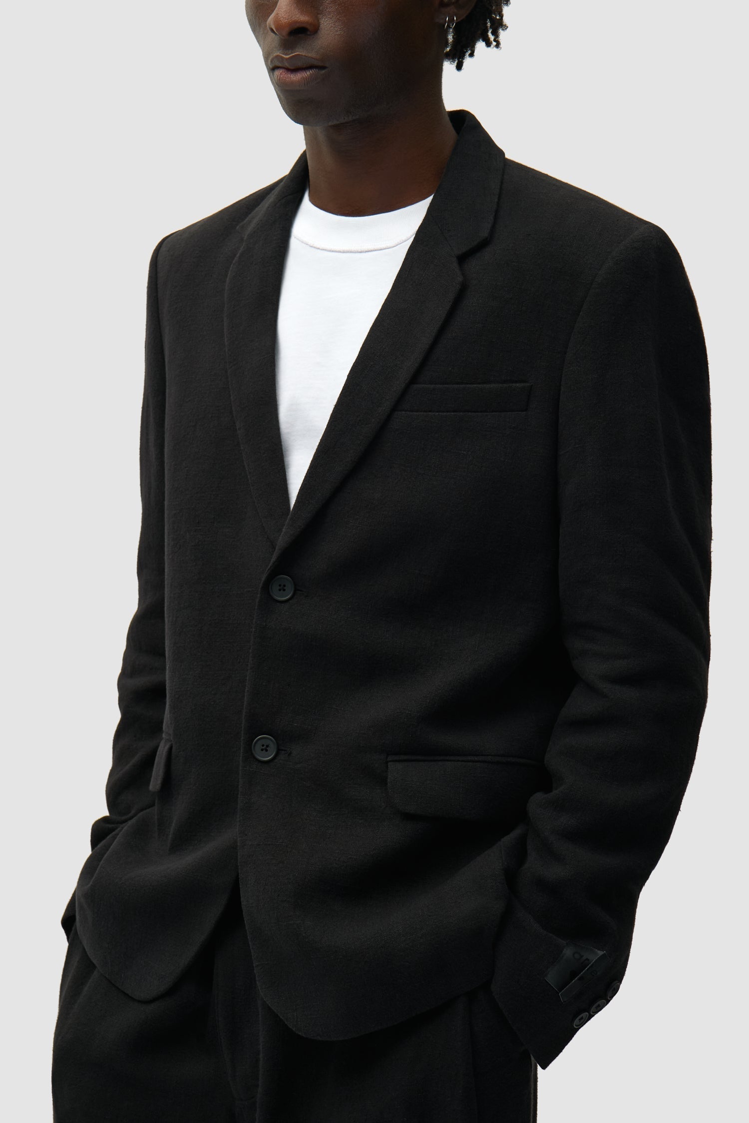 Veste de costume en lin - Noir