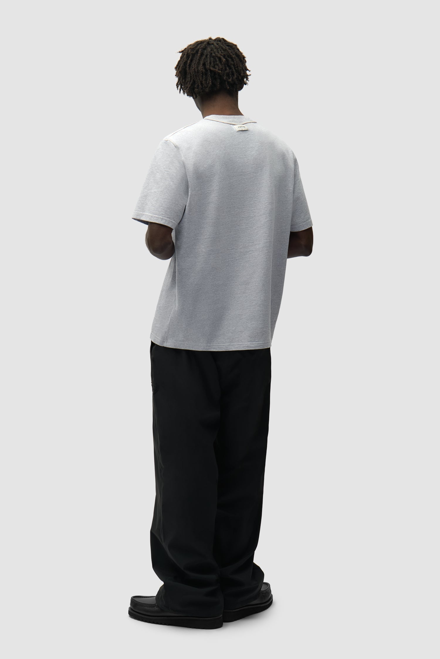 T-shirt à étiquette réversible - Gris